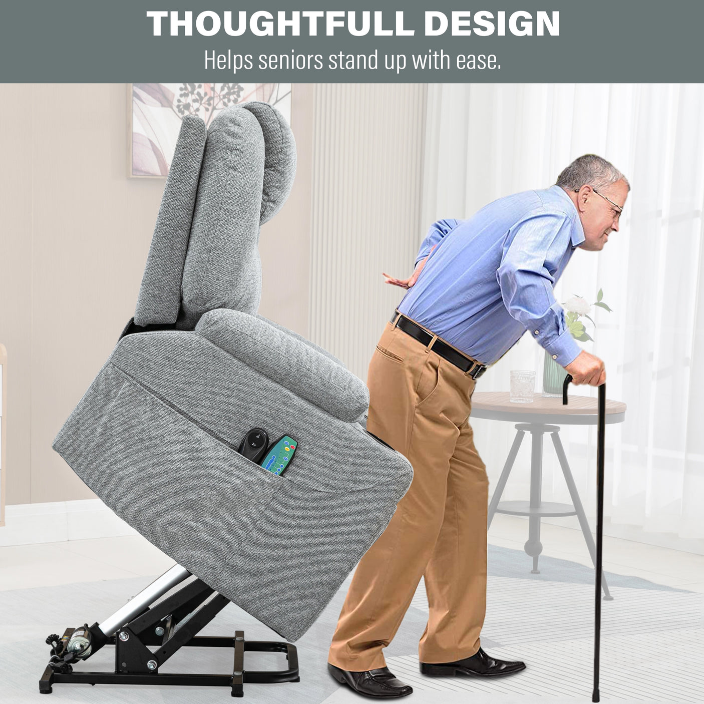 Riser Recliner Chair With Cup Holder, Heat and Massage