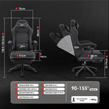 Xstriker Ergonomic Gaming Chair with Footrest & Thick Cushion Backrest