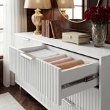 Flutrina Painted Wide Chest of 6 Drawers Bedroom Dresser