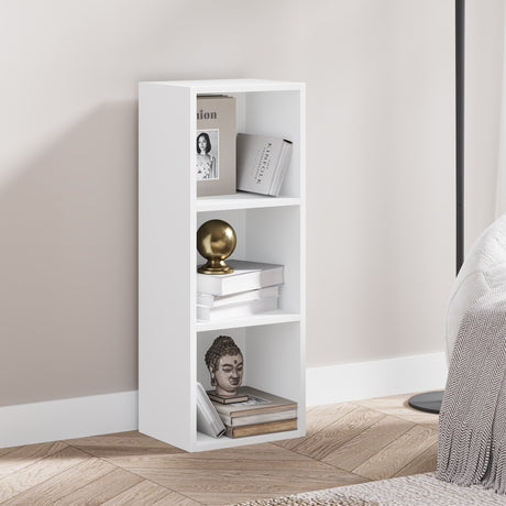3 Tier Cube Storage Unit Bookshelf - Small Bookcase - Narrow Book Shelves