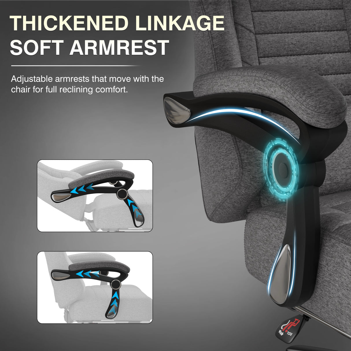 Xstriker Ergonomic Gaming Chair with Footrest & Thick Cushion Backrest