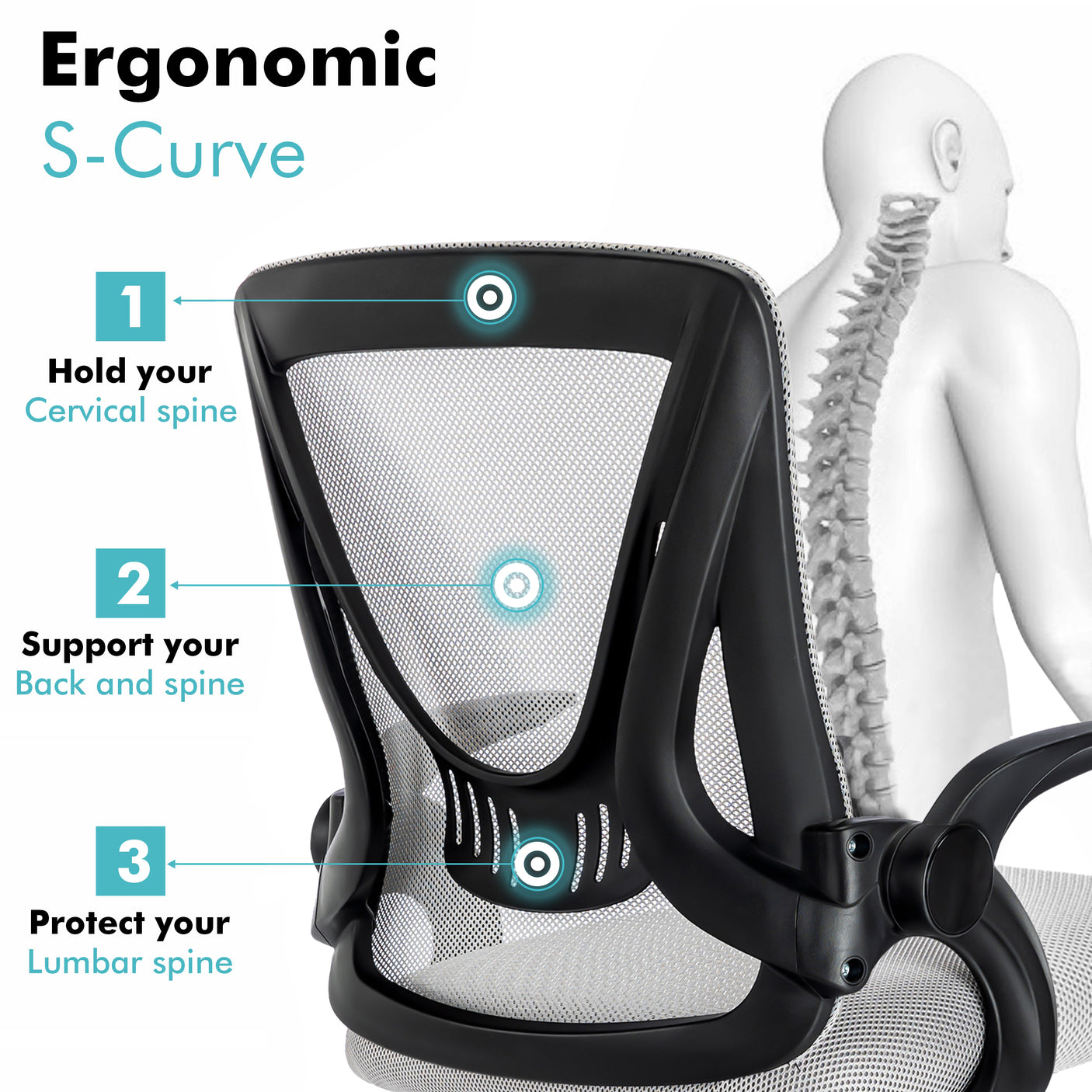 Office Desk Chair | Adjustable & Swivel Mesh Office Chair