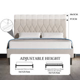 Chesterfield Velvet Upholstered Bed Frame With Adjustable Headboard