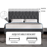 Chesterfield Velvet Upholstered Bed Frame With Adjustable Headboard