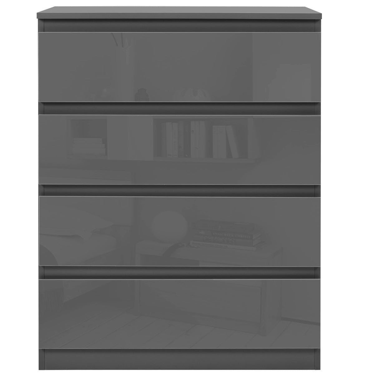 Blisswood High Gloss Dark Grey Chest of Drawers