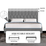 Chesterfield Velvet Upholstered Bed Frame With Adjustable Headboard