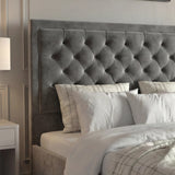 Cross Puffed Ottoman Storage Bed - Velvet Ottoman Bed Frame