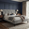 Velvet Double Bed Frame with Headboard Upholstered King Size Bed Frame
