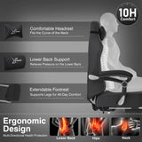 Xstriker Ergonomic Gaming Chair with Footrest & Thick Cushion Backrest