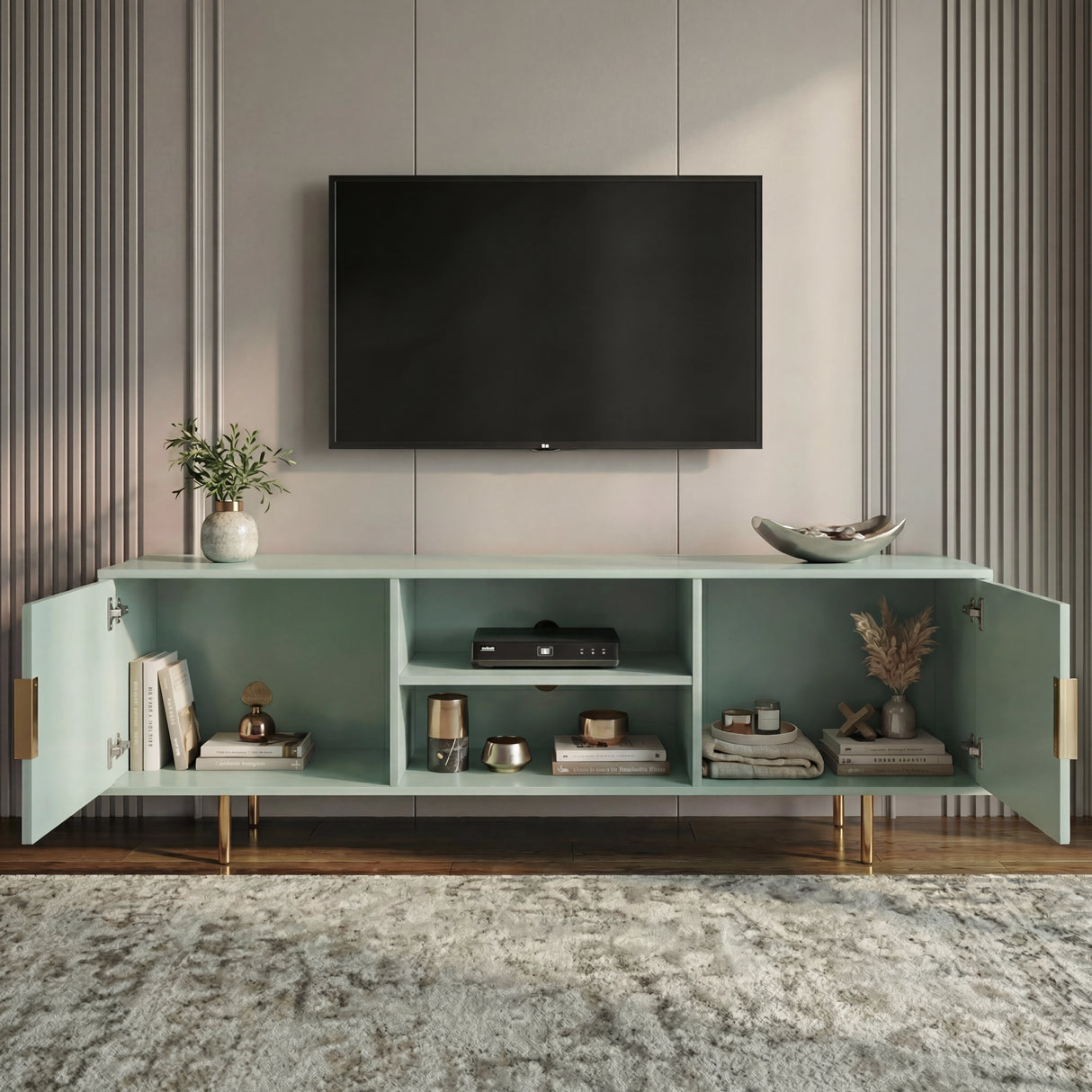 Flutrina Painted 180cm TV Unit Cabinet with Storage for TVs up to 85"