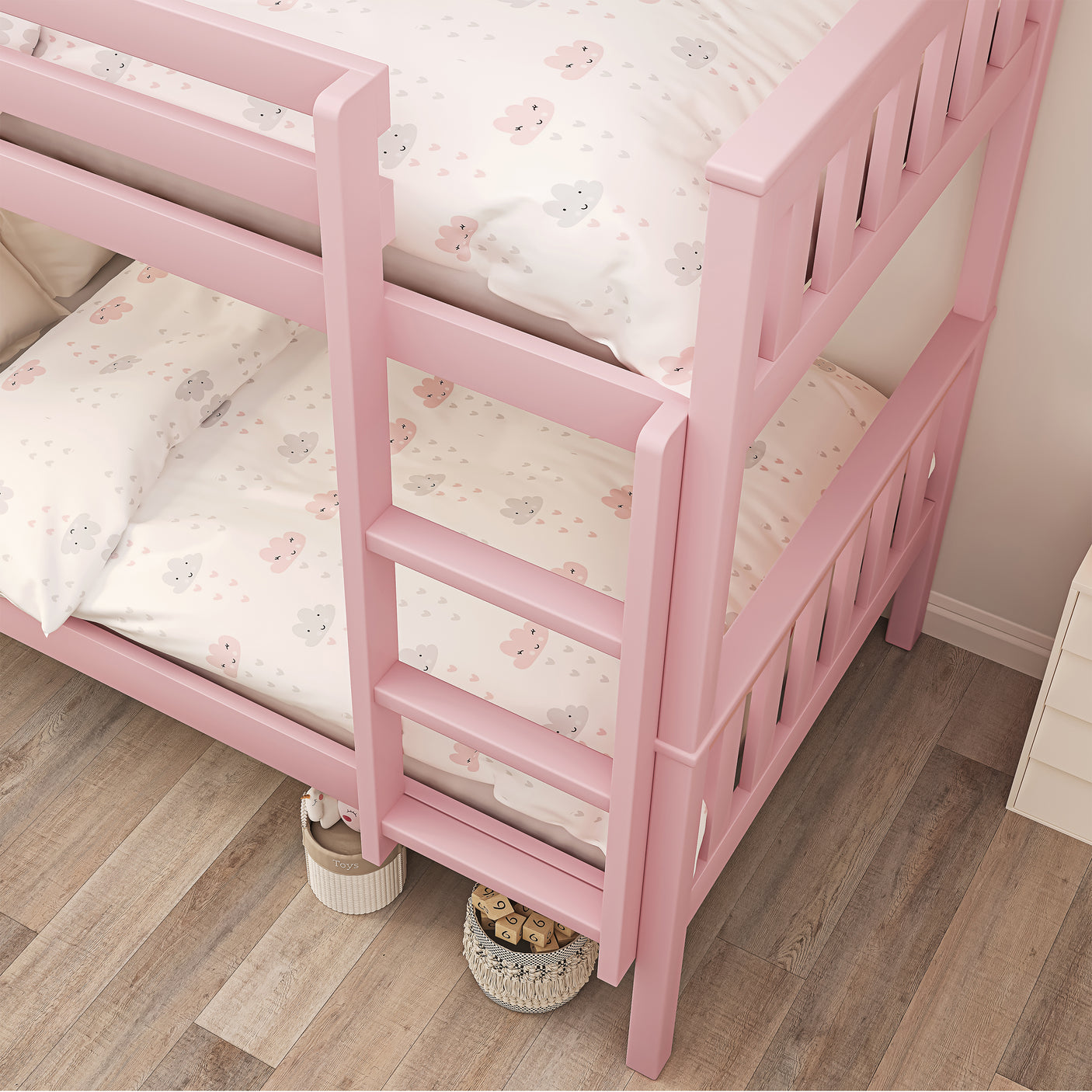 Double Bunk Bed Frame - Detachable Bunk Bed for Kids