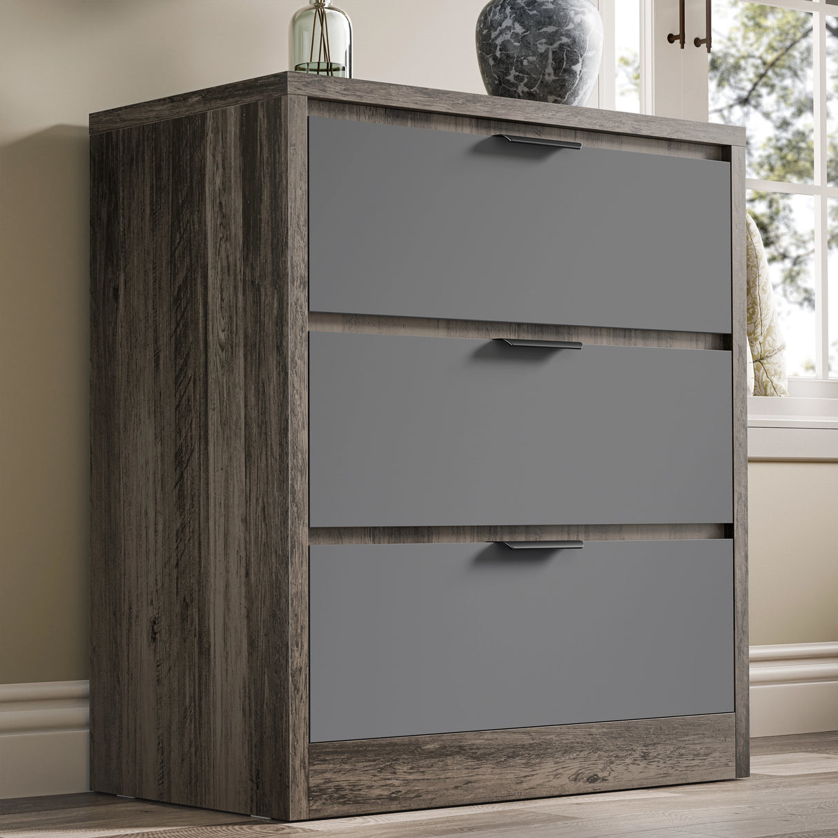 Skova 3 Drawer Chest of Drawers - Small Bedroom Drawers