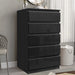 High Gloss Tall Chest of Drawers - 5 Drawer Chest Bedroom Drawers