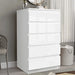 High Gloss Tall Chest of Drawers - 5 Drawer Chest Bedroom Drawers