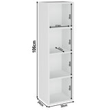 Bookcase Cube Storage Unit - Tall Narrow Bookshelf