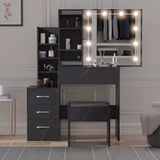Hollywood Mirror Dressing Table with Storage, Drawers Vanity Makeup Desk