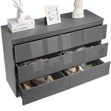 High Gloss Large 6 Drawer Chest of Drawers - Bedroom Dresser