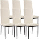 Elegant 6 dining chair set with cream upholstery and black metal legs for modern dining