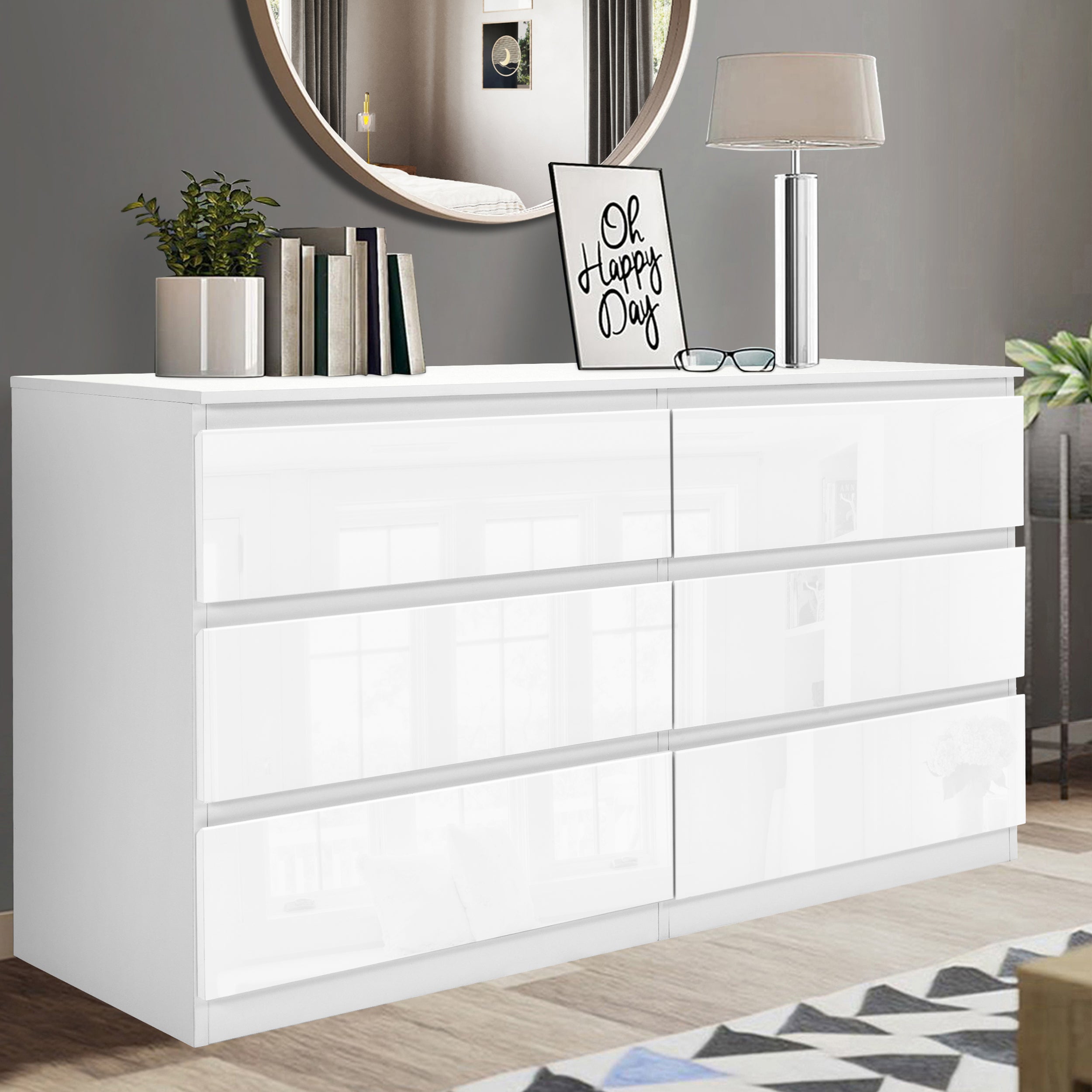 6 drawer chest of drawer white elegant and spacious storage for any room