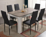 6-seater dining table with a sleek design, perfect for family meals and gatherings.