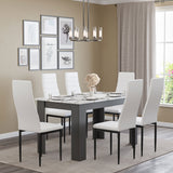 White Marble 4-6 Seater Dining Table and Chairs Set
