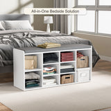 Hallway Shoe Storage Bench With Cushion & Adjustable Shelves