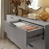 Flutrina Painted Wide Chest of 6 Drawers Bedroom Dresser