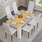 Dining Table Set With 4 & 6 Chairs in Black, Grey & White