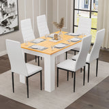 Dining Table Set With 4 & 6 Chairs in Black, Grey & White