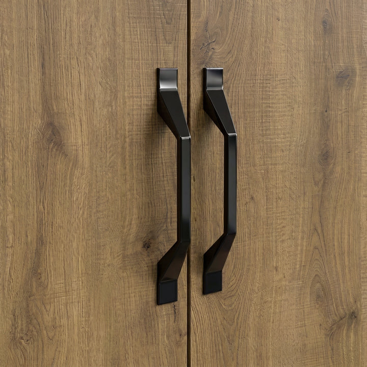Industrial 2 Door Wardrobe with Drawer Oak Finish