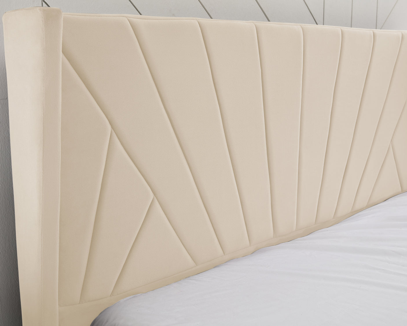 Blisswood Velvet Quilted Sunrise Design Ottoman Storage Bed With Mattress
