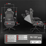 Xstriker Ergonomic Gaming Chair with Footrest & Thick Cushion Backrest