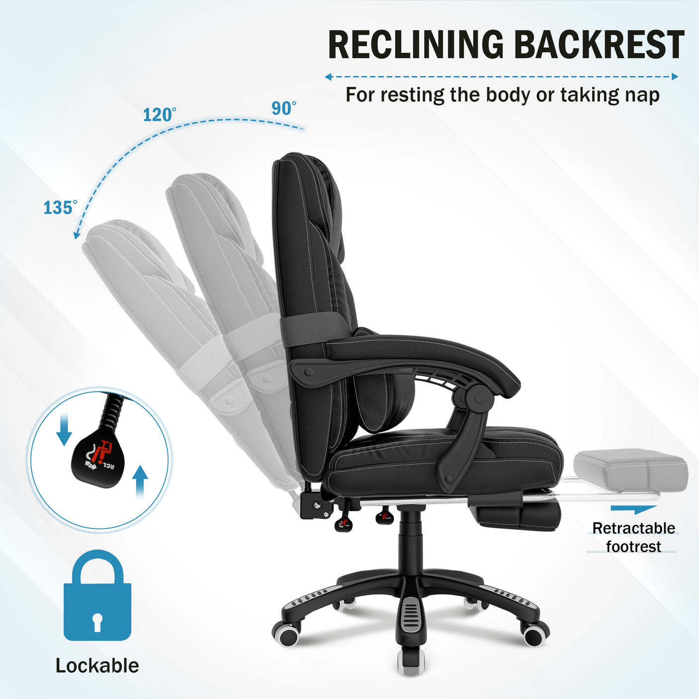 Premium Executive Office Chair - Reclining Swivel Chair