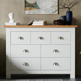 7 Drawer Wide Chest of Drawers - Large Bedroom Dresser