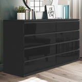 Black 8 drawer chest, stylish and spacious storage solution for your bedroom.