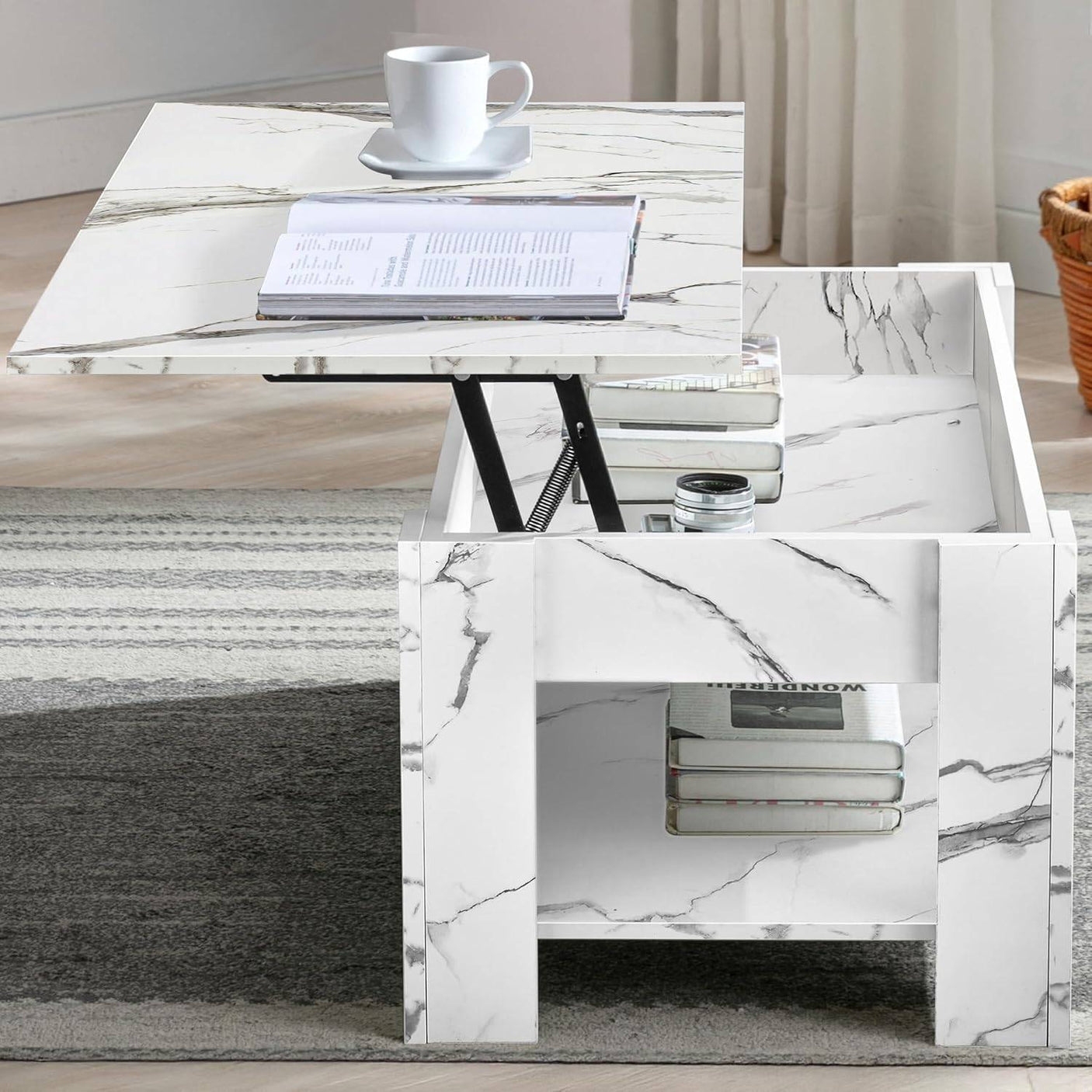 Blisswood Lift Up Modern Coffee Table with Storage
