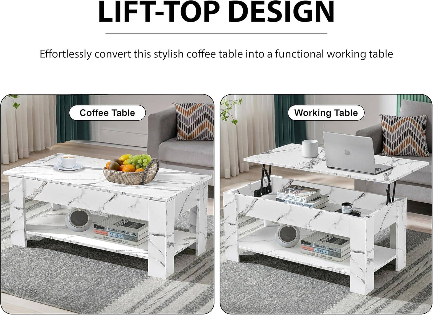 Blisswood Lift Up Modern Coffee Table with Storage
