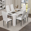 White & Black Gloss 4-6 Seater Dining Table and Chairs Set