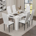 White & Black Gloss 4-6 Seater Dining Table and Chairs Set