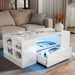 High Gloss Coffee Table with Storage Drawers & LED Lights