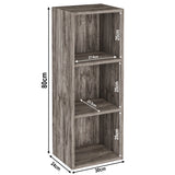3 Tier Cube Storage Unit Bookshelf - Small Bookcase - Narrow Book Shelves