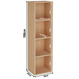 4 Tier Bookcase Cube Storage Unit Book Shelf - Narrow Shelving Unit