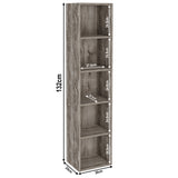Bookcase Cube Storage Unit - Tall Narrow Bookshelf