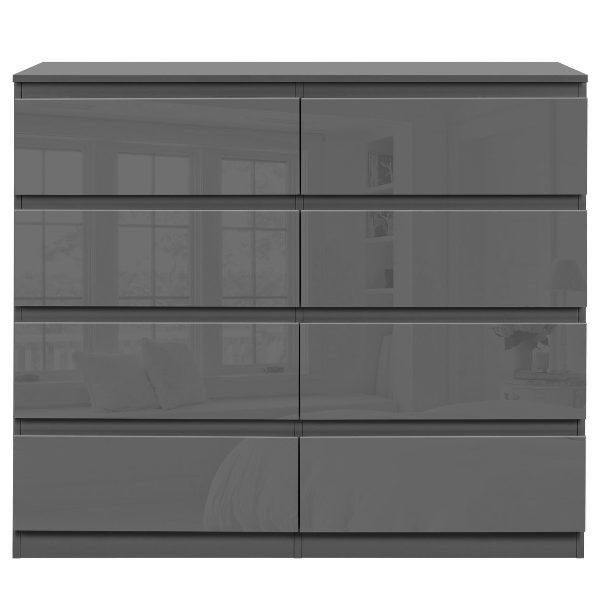 Blisswood High Gloss Dark Grey Chest of Drawers