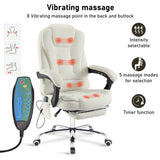Ergonomic 8 Point Office Massage Chair | Recliner With Footrest