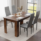 Rustic Finish 4-6 Seater Dining Table and Chairs Set