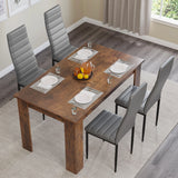 Rustic Finish 4-6 Seater Dining Table and Chairs Set