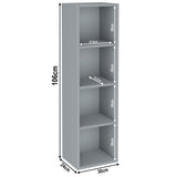 Bookcase Cube Storage Unit - Tall Narrow Bookshelf