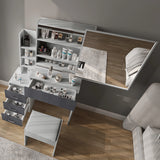 Dressing Table with Storage, Drawers and Mirror - Vanity Makeup Table