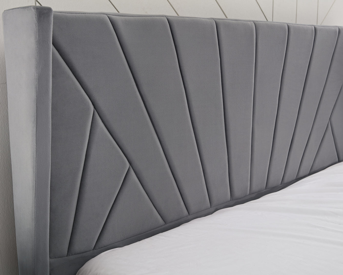 Blisswood Velvet Quilted Sunrise Design Ottoman Storage Bed With Mattress